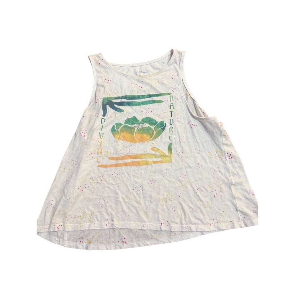 Art‎ Of Anthropologie Sun Keep Tank Top Divine Nature Tank Too White Sz M